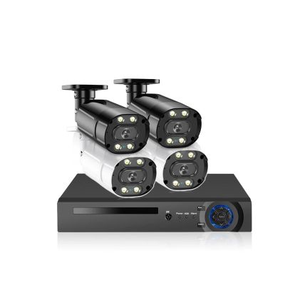 JUCFRDNJ 8MP 8CH AHD DVR Strip Line Face Detection Color MotionDetection Outdoor Security Camera System Set CCTV Video Surveillance Kit(None,8CH NVR 4CAMERA_UK Plug)