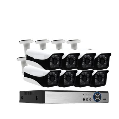 CCTV Camera Security System Kit POE 4K 8CH NVR Set Outdoor Waterproof Audio IP Bullet Monitoring Camera Video Surveillance Kit(None,4K 8CH NVR 8PCS CAM_UK Plug)
