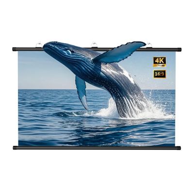 60" 72" 84" Wall-Mounted Projection Screen, 16:9 Pull Down 3D 4K HD Movie Screen, Wrinkle-Free for Backyard Movie Night(72"(16:9))