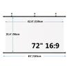 60" 72" 84" Wall-Mounted Projection Screen, 16:9 Pull Down 3D 4K HD Movie Screen, Wrinkle-Free for Backyard Movie Night(72"(16:9)) view 2