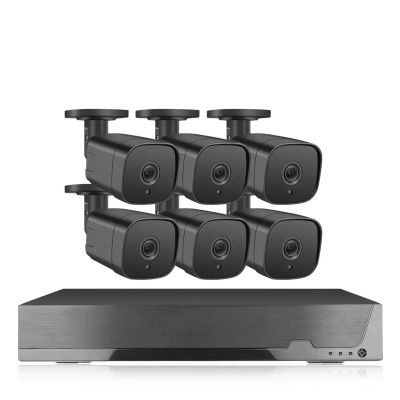 JUCFRDNJ Tuya Smart POE CCTV Surveillance System 8CH 8MP POE NVR Kit Outdoor 4K Ultra HD Video Security IP Cameras Kits Face Detection(None,8CH NVR 6 Cameras_UK Plug)