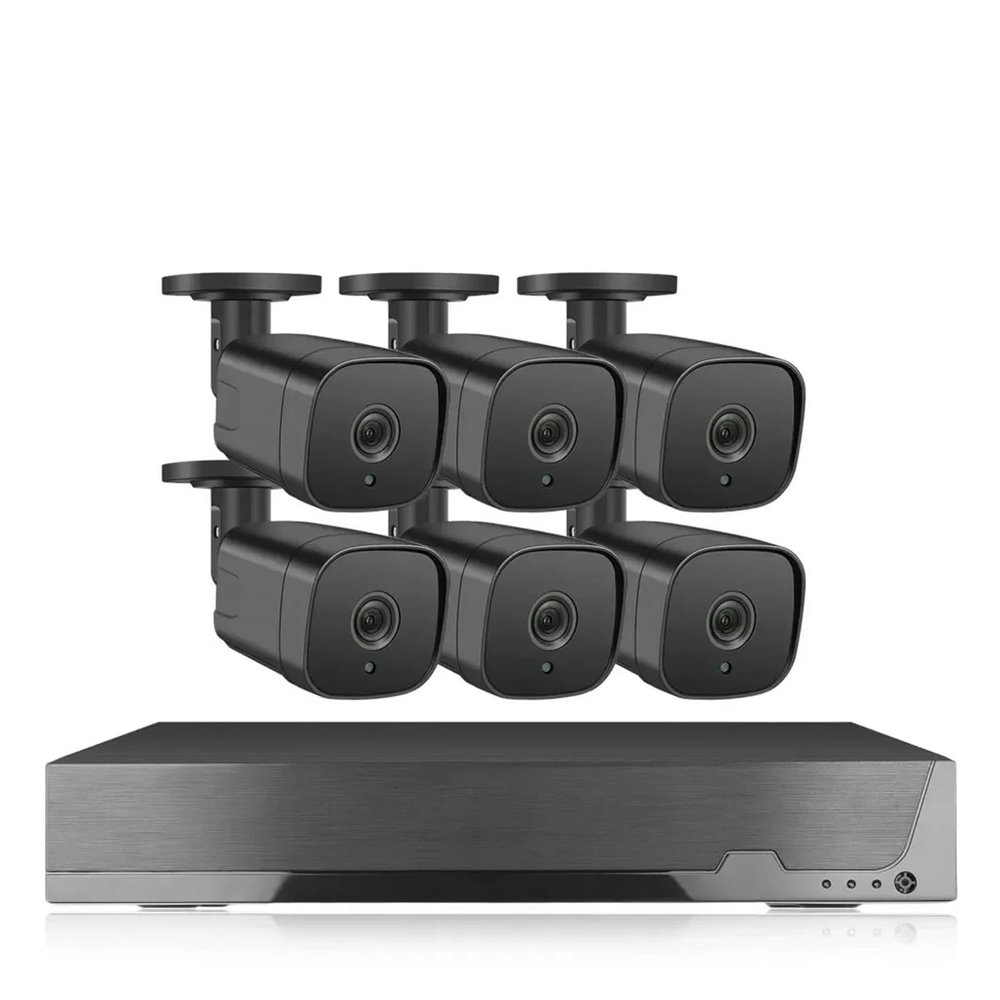 JUCFRDNJ Tuya Smart POE CCTV Surveillance System 8CH 8MP POE NVR Kit Outdoor 4K Ultra HD Video Security IP Cameras Kits Face Detection(None,8CH NVR 6 Cameras_UK Plug)