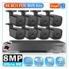 JUCFRDNJ Tuya Smart POE CCTV Surveillance System 8CH 8MP POE NVR Kit Outdoor 4K Ultra HD Video Security IP Cameras Kits Face Detection(None,8CH NVR 6 Cameras_UK Plug) view 2