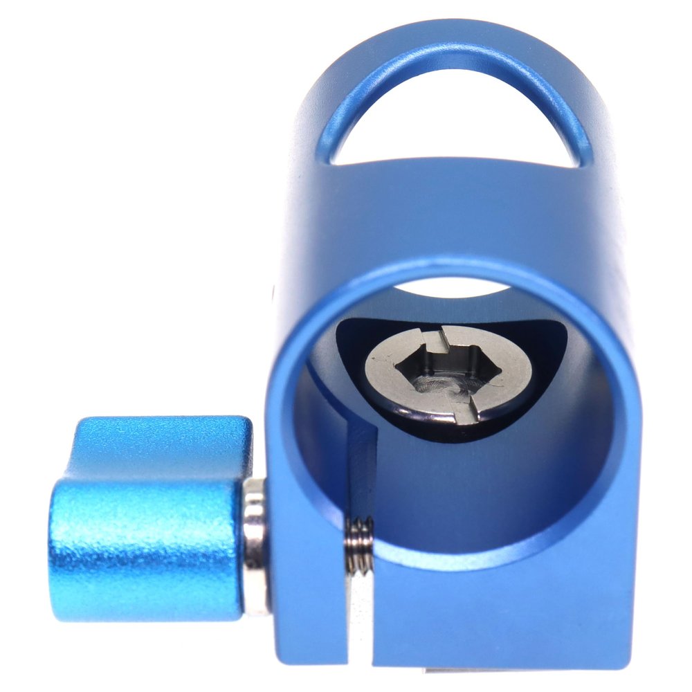19mm Rod Clamp, Pole Mounting Bracket with 3/8"-16 Thread for Sony ARRI RED Camera Lens Motor Wireless Follow Focus Single Rod Holder, Blue