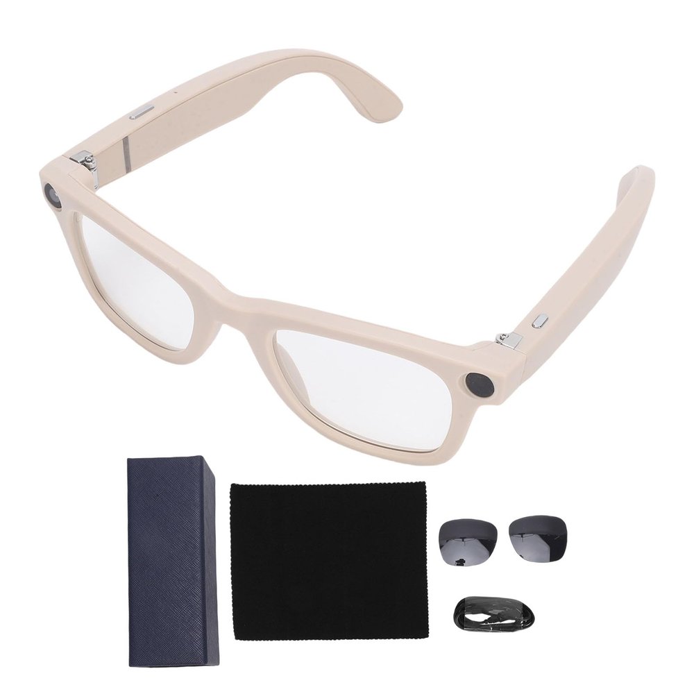 Yunseity Ai Translation Smart Glasses, Bluetooth 5.3. Glasses with 25 Languages Real Time, Multifunctional Open Ear Headphones with Photo Recognition, Taking Photos, Recording Video