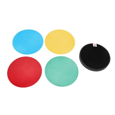 NOENNULL Color Gels Honeycomb Grid Fit for AD200 AD200pro Flash Photography Color Filter Gels 4 Color Green Yellow Red Blue