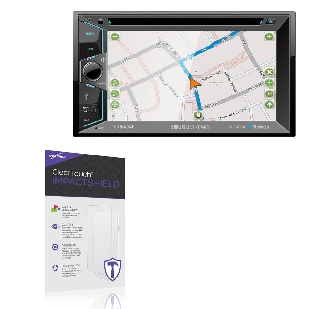 BoxWave Screen Protector Compatible With Soundstream VRN-624B - ClearTouch ImpactShield (2-Pack), Impenetrable Screen Protector Flexible Film