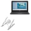 BoxWave Stand and Mount Compatible with Dell Chromebook 11 3100 (P29T) - QuickSwitch Stand with Cooling Fan, Portable, Multi Angle Viewing Ventilator - Metallic Silver view 1