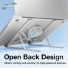 BoxWave Stand and Mount Compatible with Dell Inspiron 14 (5410) - QuickSwitch Stand with Cooling Fan, Portable, Multi Angle Viewing Ventilator - Metallic Silver view 3