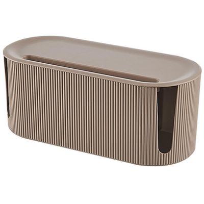 Cable Management Box, Dustproof Cable Organizer Box, Multifunctional Protective Cord Organizer for Home Office, Khaki Hider Cord