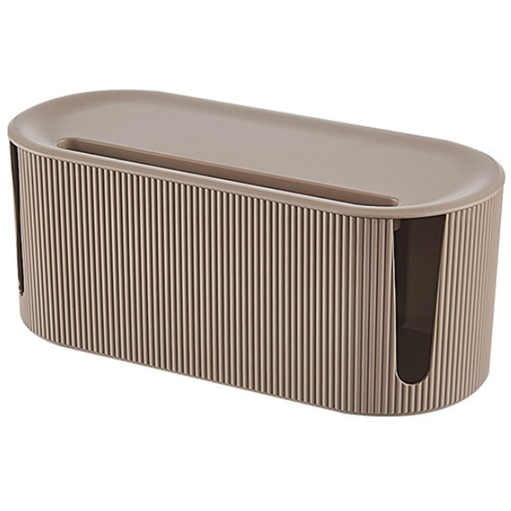 Cable Management Box, Dustproof Cable Organizer Box, Multifunctional Protective Cord Organizer for Home Office, Khaki Hider Cord