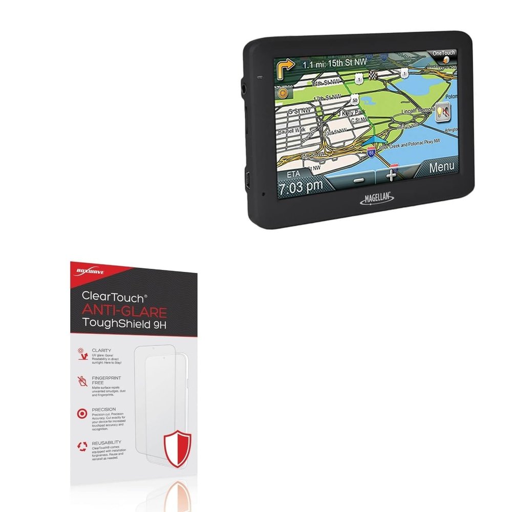 BoxWave Screen Protector Compatible With Magellan Roadmate 2632T-LM - ClearTouch Anti-Glare ToughShield 9H (2-Pack), Anti-Glare 9H Tough Flexible Film Screen Protector