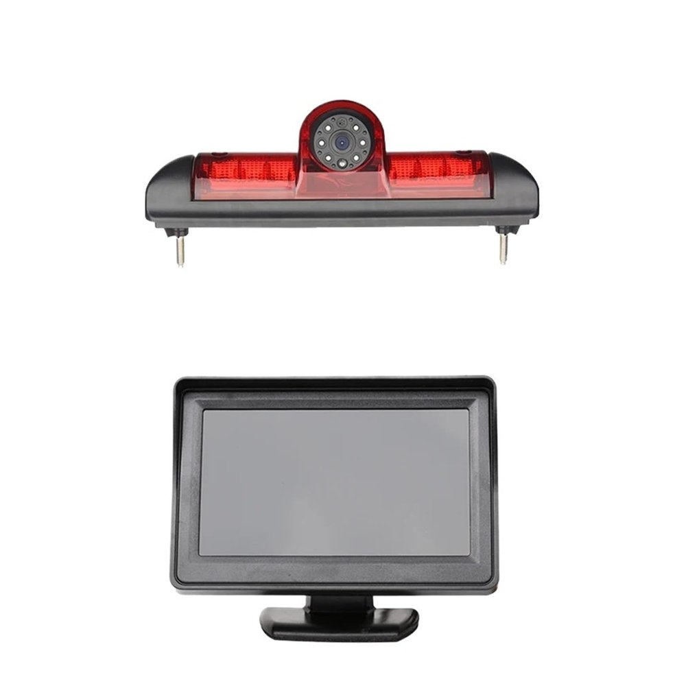170 Degree Car Brake Light Rear View Camera Compatible with Peugeot Boxer Citroen Jumper with 4.3 Inch Display Screen(Brown)