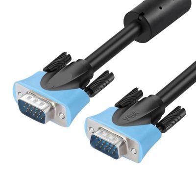 1080P VGA Cable 15 Pin Male to Male Black Braided High Premium Shielding HDTV VGA Cable with Ferrite Core1M 5M 10M 20m(12m)