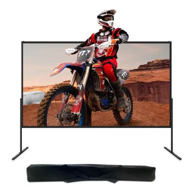 72 84 100 inch Foldable Portable Movie Screen, 16:9 4K HD Mobile Projection Screen wih Stand and Carry Bag for Outdoor Indoor(72"(16:9))