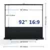 72 80 92 inch Mobile Floor Pull Up Projection Screen, 3D 4K Ultra HD Retractable Movie Screen for School Home Theatre Cinema Office(92"(16:9)) view 2