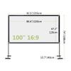 100/120in Portable Outdoor Projection Screen with Stand, 16:9 3D 4K Ultra HD Movie Screen, Anti-Crease for Home Theater Camping(100"(16:9)) view 2