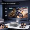 Wellsonic Smart Projector with Wifi and Bluetooth, Native 1080P&4K/8K Support Mini Projector, Built-in 8W Speaker, 400Ansi Moive Projector for Bedroom, Outdoor, Home view 3