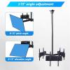 Triple Sided Ceiling TV Mount, Adjustable Height Telescoping Tilt and Swivel Triple Screen TV Ceiling Mount for Commercial view 4