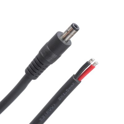 5.5x2.5mm Single Male with Pigtail Bare Wire Open End Power Cord Bare Connector for CCTV Camera LED Strips Connector Pigtail