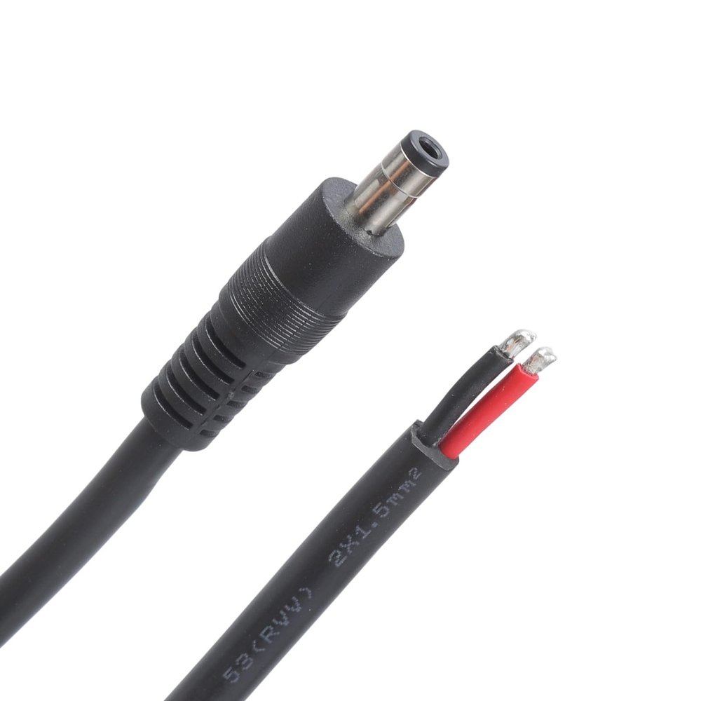 5.5x2.5mm Single Male with Pigtail Bare Wire Open End Power Cord Bare Connector for CCTV Camera LED Strips Connector Pigtail