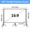 180 inch Outdoor Mobile Movie Screen with Tripod Stand, 16:9 Portable Projector Screen, Foldable for Home Theater Camping view 3
