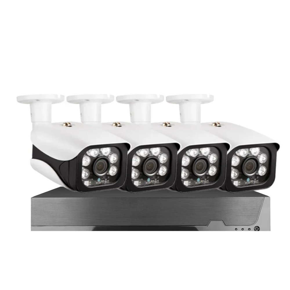 JUCFRDNJ 5MP CCTV Camera Security System Kit POE 4K 8CH NVR Set Outdoor Waterproof IP Bullet Camera Video Surveillance Kit 4CH(None,4K 8CH NVR 4PCS CAM_EU Plug)