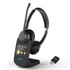 Blucalm Wireless Headset with Mic for Work - V5.4 Headset with Noise Canceling, PC Headphones with Mic Mute & USB Dongle, Smart Dock with Touch Screen for Work from Home, Teams, Zoom view 1
