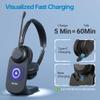 Blucalm Wireless Headset with Mic for Work - V5.4 Headset with Noise Canceling, PC Headphones with Mic Mute & USB Dongle, Smart Dock with Touch Screen for Work from Home, Teams, Zoom view 3
