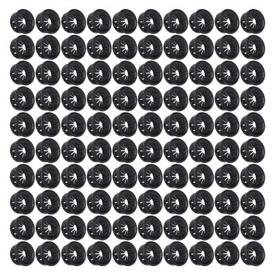 200pcs Cable Bushing,Plastic Bushing,Pa66 Insulated Buckle Type Cord Wire Hole Cover Black