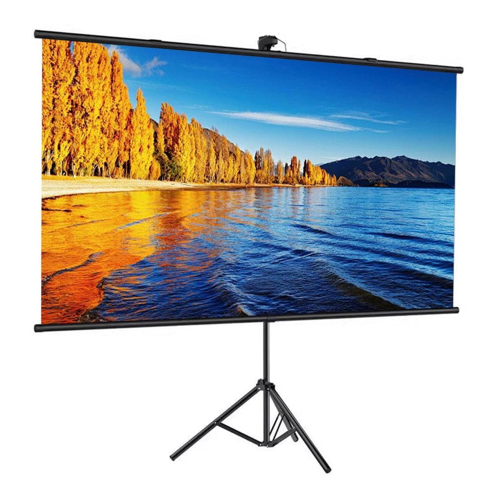 60 72 84 inch Indoor Projector Screen with Tripod Stand, 4K HD Outdoor Movie Screen, Easy Setup for Home Theater, Cinema, Camping(72"(16:9))