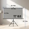 60 72 84 inch Indoor Projector Screen with Tripod Stand, 4K HD Outdoor Movie Screen, Easy Setup for Home Theater, Cinema, Camping(72"(16:9)) view 3