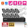 JUCFRDNJ 4K 8CH POE NVR Video Surveillance Kit Outside Waterproof 5MP POE IP Bullet Camera Set Tuya CCTV Camera Security System Kit 4CH(None,8CH NVR 8PCS CAM_EU Plug) view 2
