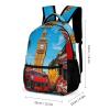 100% BLUE COLLAR Travel Laptop Bookbag Daypack Set British Flag London (2) Backpack Lightweight Bookbag with Lunch Box Cosmetic Bag view 2