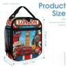100% BLUE COLLAR Travel Laptop Bookbag Daypack Set British Flag London (2) Backpack Lightweight Bookbag with Lunch Box Cosmetic Bag view 4