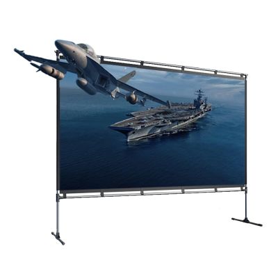 100 inch Foldable Portable Projector Screen, Indoor Outdoor 3D 4K Movie Screen with Stand for Theater, Backyard, Cinema