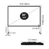 80" 100" 120" Outdoor Movie Fiberglass Screen with Stand, 16:9 Ultra HD Mobile Projection Screen, for Camping Home Theater(80"(16:9)) view 2