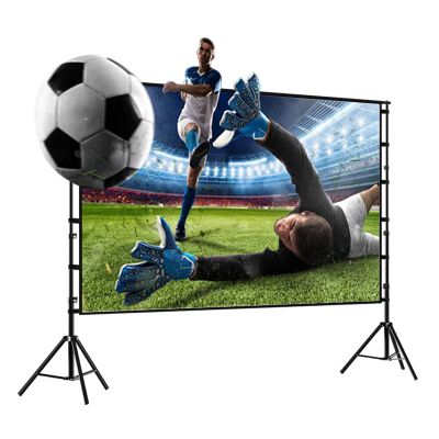 84/100/120/150in Foldable Projector Screen with Tripod Stand, 3D 4K Ultra HD Portable Movie Screen, 16:9 for Outdoor Indoor Home Theate(84"(16:9))