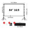 84/100/120/150in Foldable Projector Screen with Tripod Stand, 3D 4K Ultra HD Portable Movie Screen, 16:9 for Outdoor Indoor Home Theate(84"(16:9)) view 3