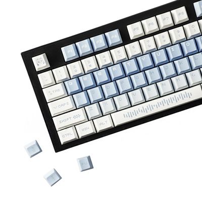 YMDK 143 Keys Snow Future Keycaps Little Snowman Cute Minimalist Style Cherry Profile Dye Sub Custom Keycap for 75/87/98/104/108 MX Mechanical Keyboard
