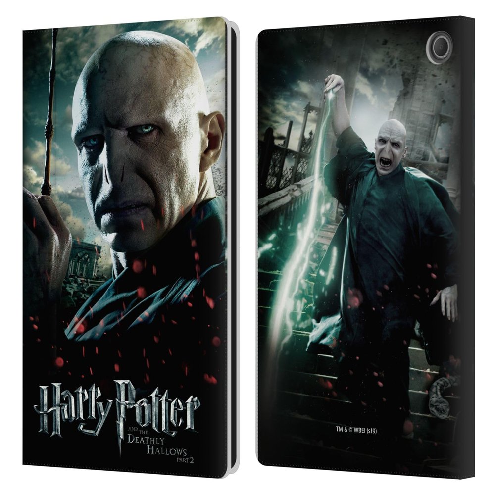 Head Case Designs Officially Licensed Harry Potter Voldemort Deathly Hallows VIII Leather Wallet Case Compatible with Amazon Fire Max 11 2023