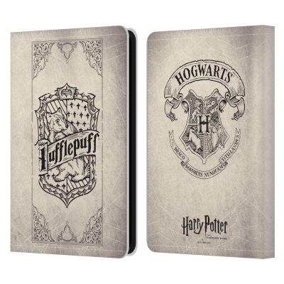 Head Case Designs Officially Licensed Harry Potter Hufflepuff Parchment Sorcerer's Stone I Leather Wallet Case Compatible with Amazon Kindle 11th Gen (2024)