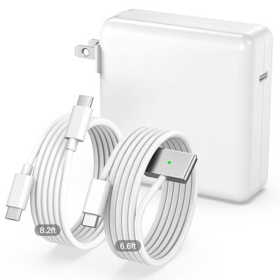 100W Charger for MacBook Pro 14 16 inch MacBook Air 13 15 inch 2026-2021 M5 M4 M3 M2 M1, 100W GaN Power Adapter, 6.6FT USB C to 3 Magnetic 3 Cable, 8.2FT USB C to C CableOriginal Quality