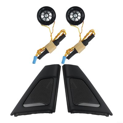1 Pair Speaker with Cover, Car Front Door Speaker, in-Car A-Pillar Tweeter Cover and Tweeter for BMW for F10 F11 Series Audio Trumpet Tweeter
