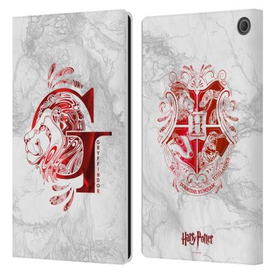 Head Case Designs Officially Licensed Harry Potter Gryffindor Aguamenti Deathly Hallows IX Leather Wallet Case Compatible with Amazon Fire Max 11 2023