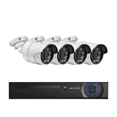 JUCFRDNJ 8CH 48V POE NVR Security Camera System Kit Face Detection Outdoor Audio Security Camera 4K CCTV Surveillance(None,8CH 4Cams)