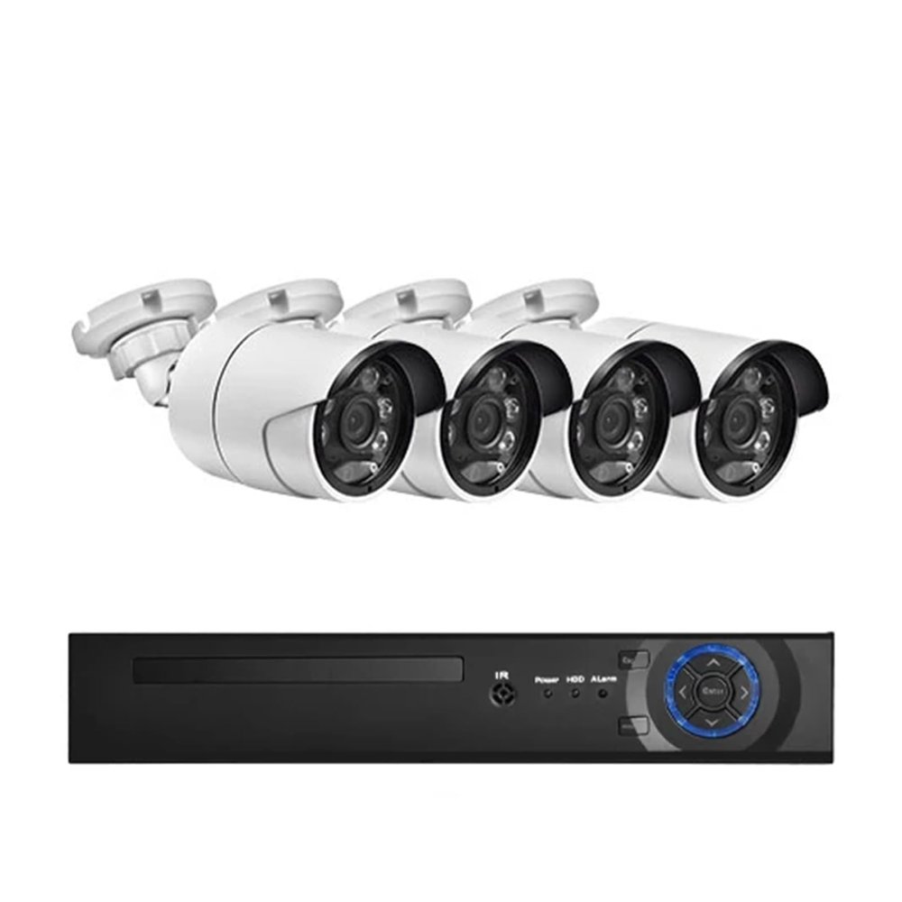 JUCFRDNJ 8CH 48V POE NVR Security Camera System Kit Face Detection Outdoor Audio Security Camera 4K CCTV Surveillance(None,8CH 4Cams)