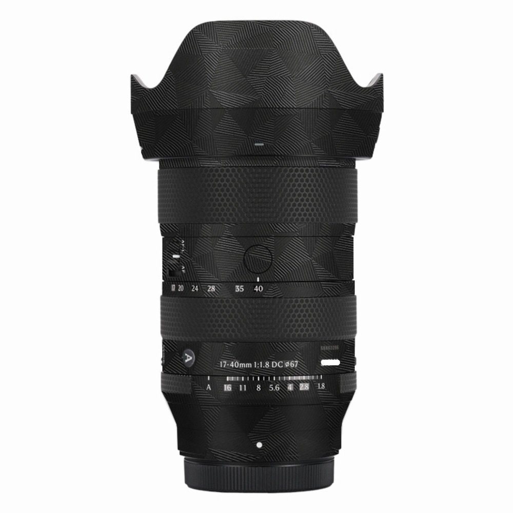 Mebont Camera Decal Skin for Sigma 17-40mm F1.8 DC ART 3M Material Sticker Waterproof Lens Protector(Nordic Triangle Black)