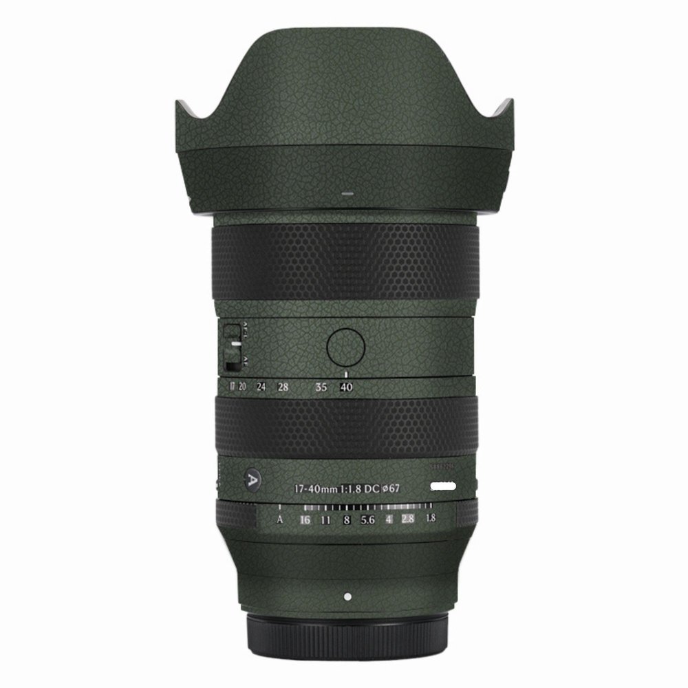 Mebont Camera Decal Skin for Sigma 17-40mm F1.8 DC ART 3M Material Sticker Waterproof Lens Protector(Leather Green)