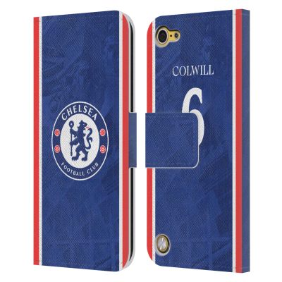 Head Case Designs Officially Licensed Chelsea Football Club Levi Colwill 2025/26 Players Home Kit Leather Flip Case Compatible with Apple iPod Touch 5G 5th Gen